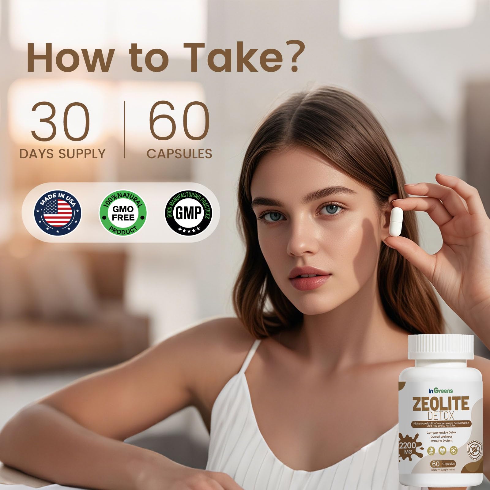 Uso diario de inGreens Zeolite Detox para apoyo general y rutina saludable.