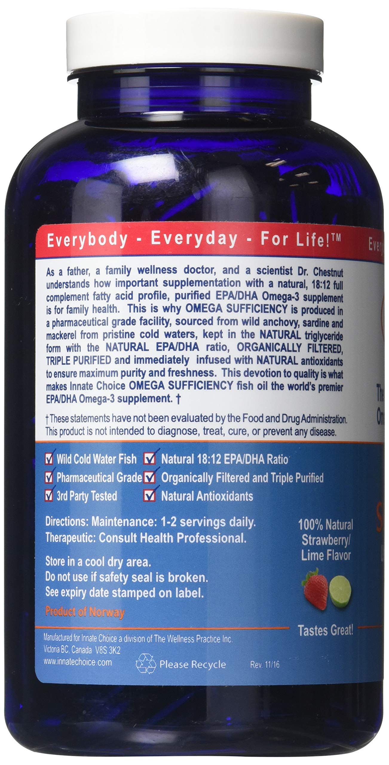 Innate Choice bote de cápsulas, fuente de Omega-3 para la dieta diaria.