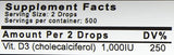 Innate Choice D Suficiencia, etiqueta legible y envase seguro para almacenamiento en casa.