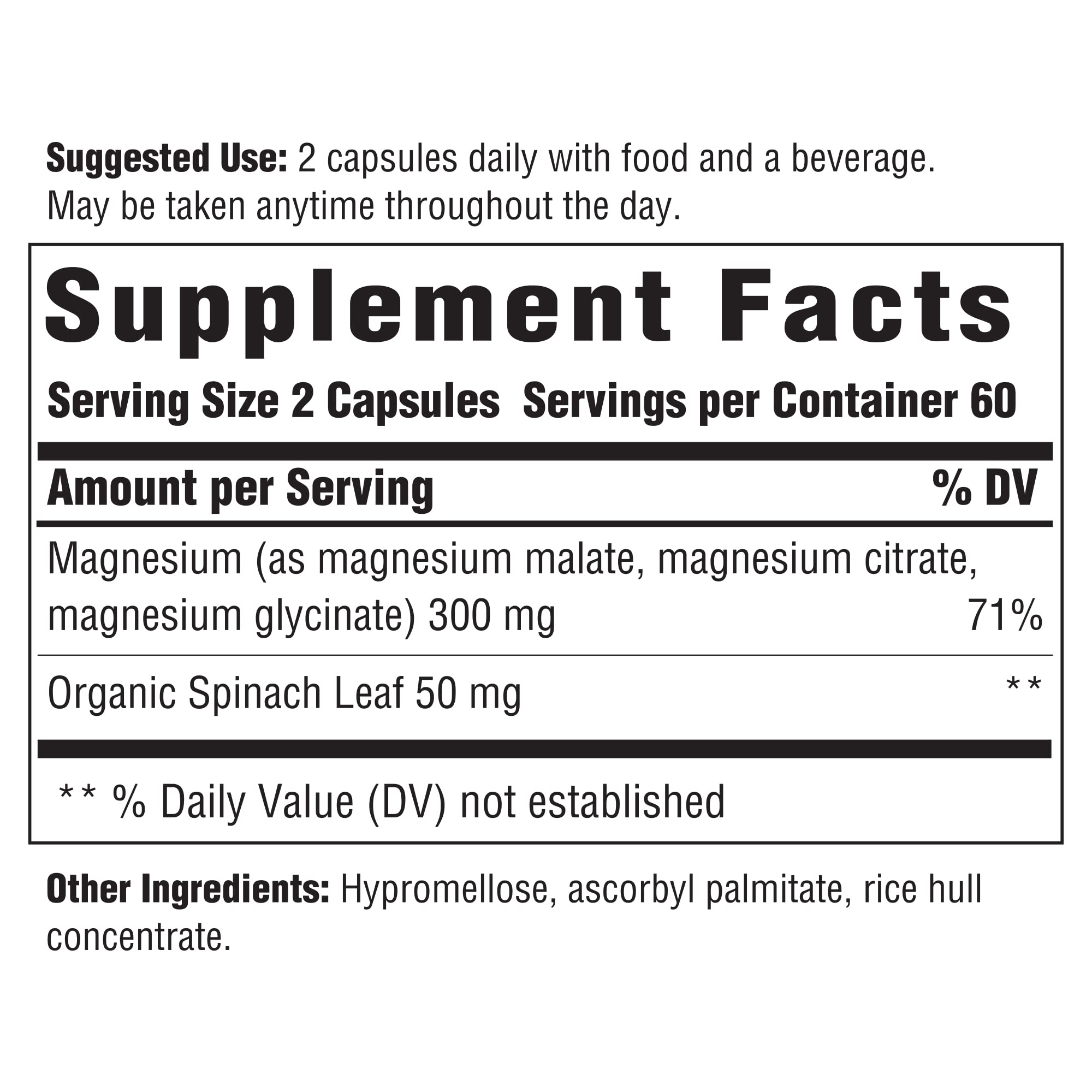 INNATE Magnesium 300 mg: cápsulas listas para tomar con comida.