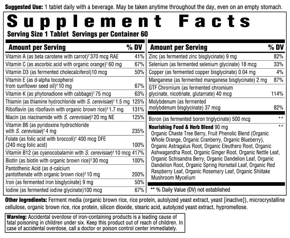 Etiqueta nutricional de Innate Response Formulas para ver nutrientes