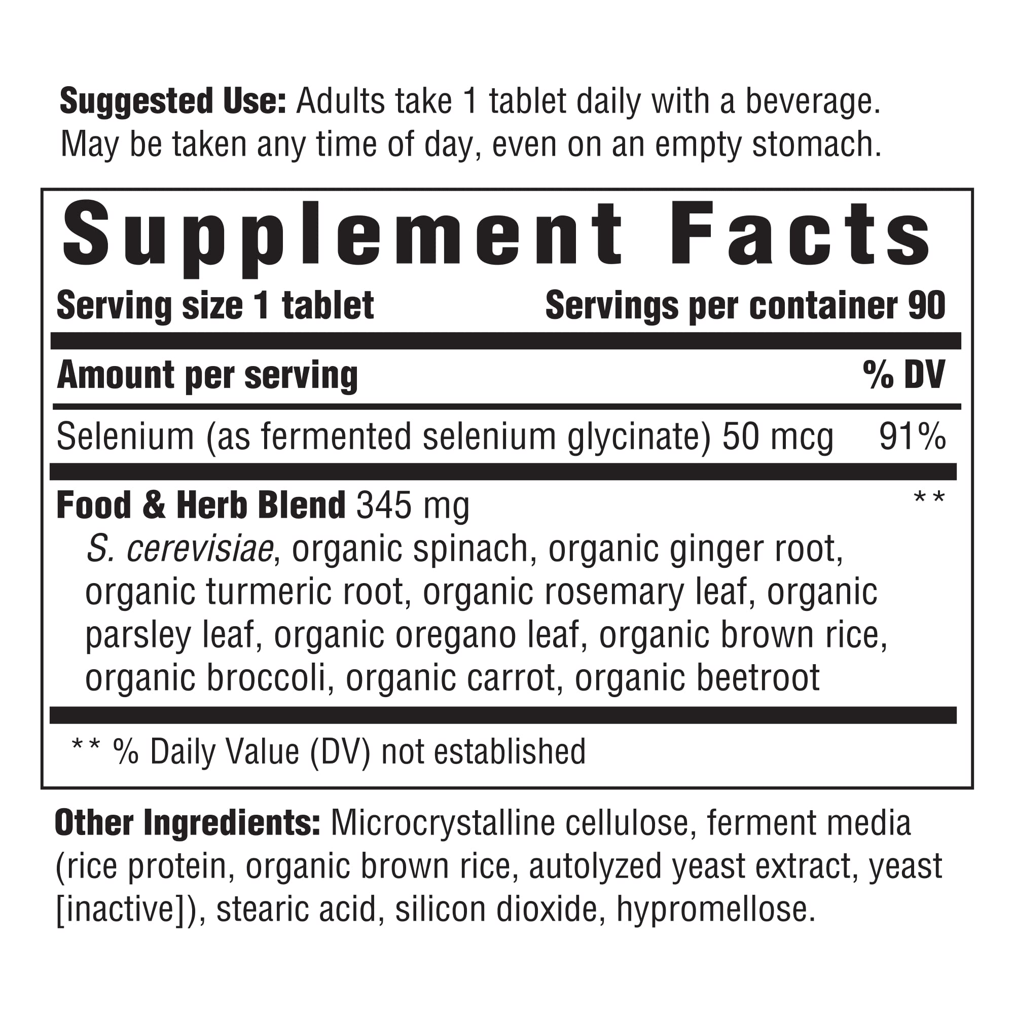 Innate Response Formulas tabletas de selenio para consumo diario, cómodo y apto para veganos.