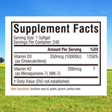 Innate Vitality cápsulas blandas D3 K2, fácil absorción de vitaminas liposolubles