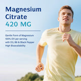 Etiqueta de Innate Vitality Magnesio Citrato con D3 y B6 para soporte óseo y mental.