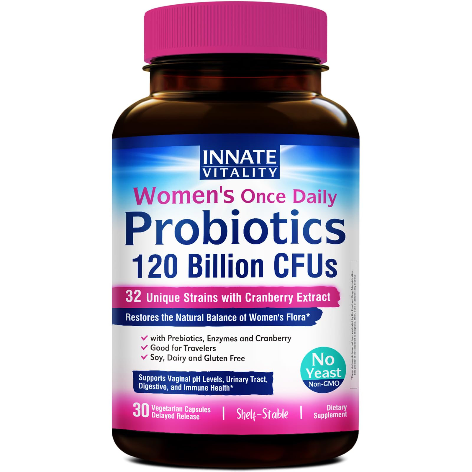 Innate Vitality: botella de probióticos para mujeres, uso diario.