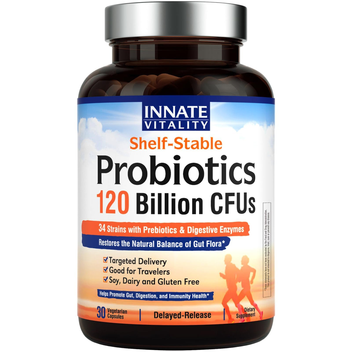 Probióticos Innate Vitality: botella con cápsulas para apoyo digestivo