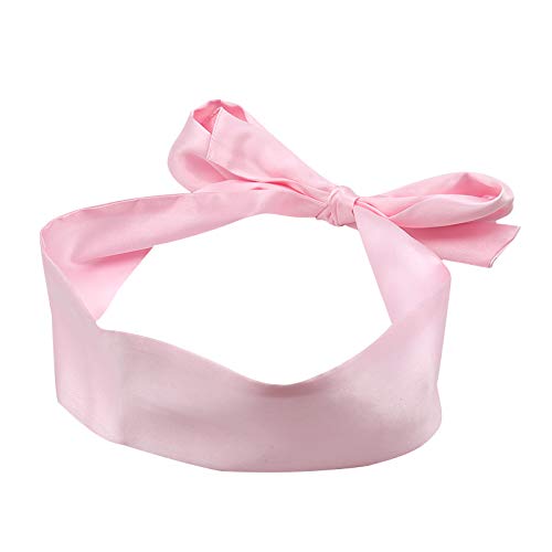 INNEDYOUMM máscara de ojos satinada rosa, suave para descansar sin esfuerzo