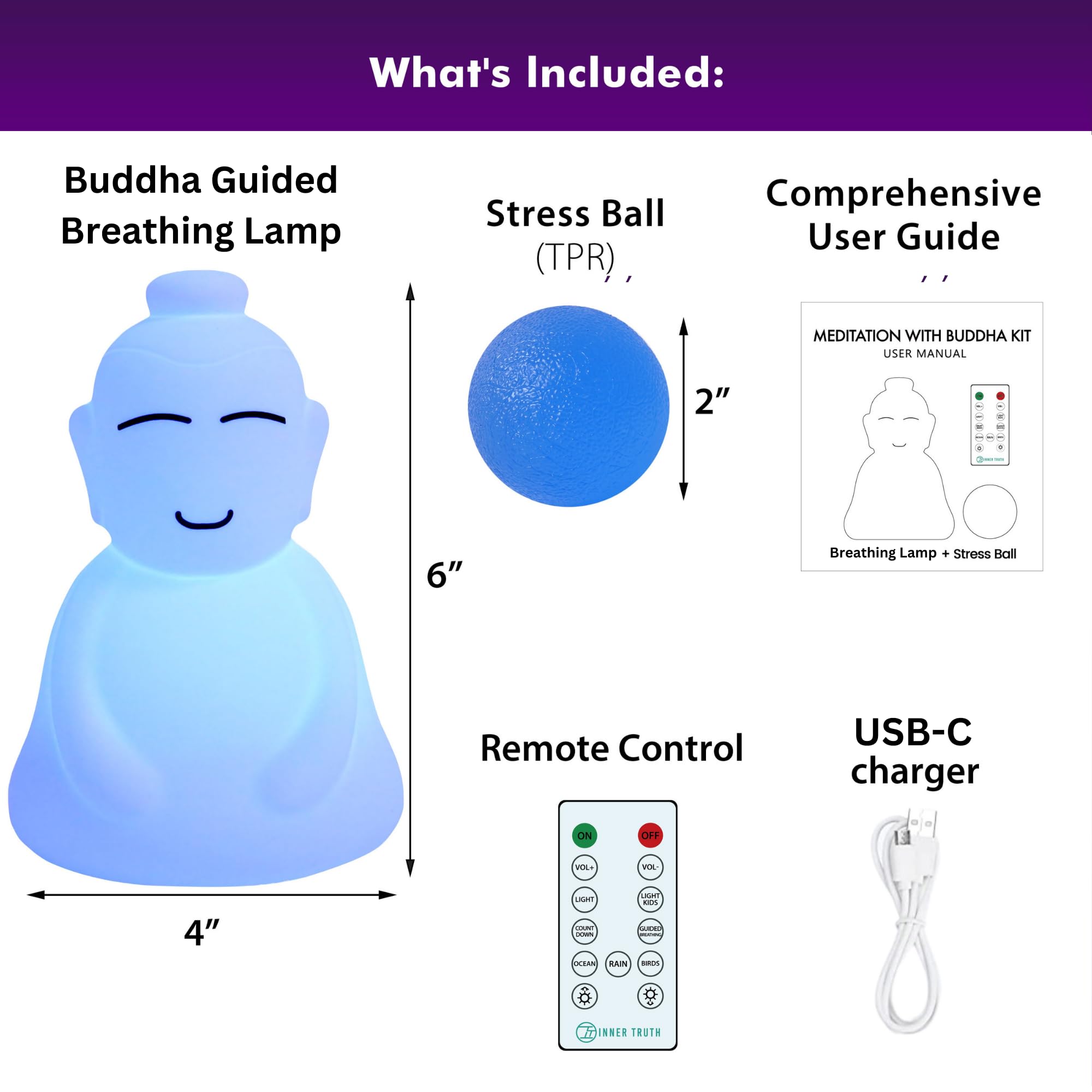 INNER TRUTH Buddha Kit guia de meditacion para oficina y hogar.