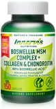 INNERVISNUTRITION Boswellia MSM Complex cápsulas en botella, podría apoyar la salud de las articulaciones.