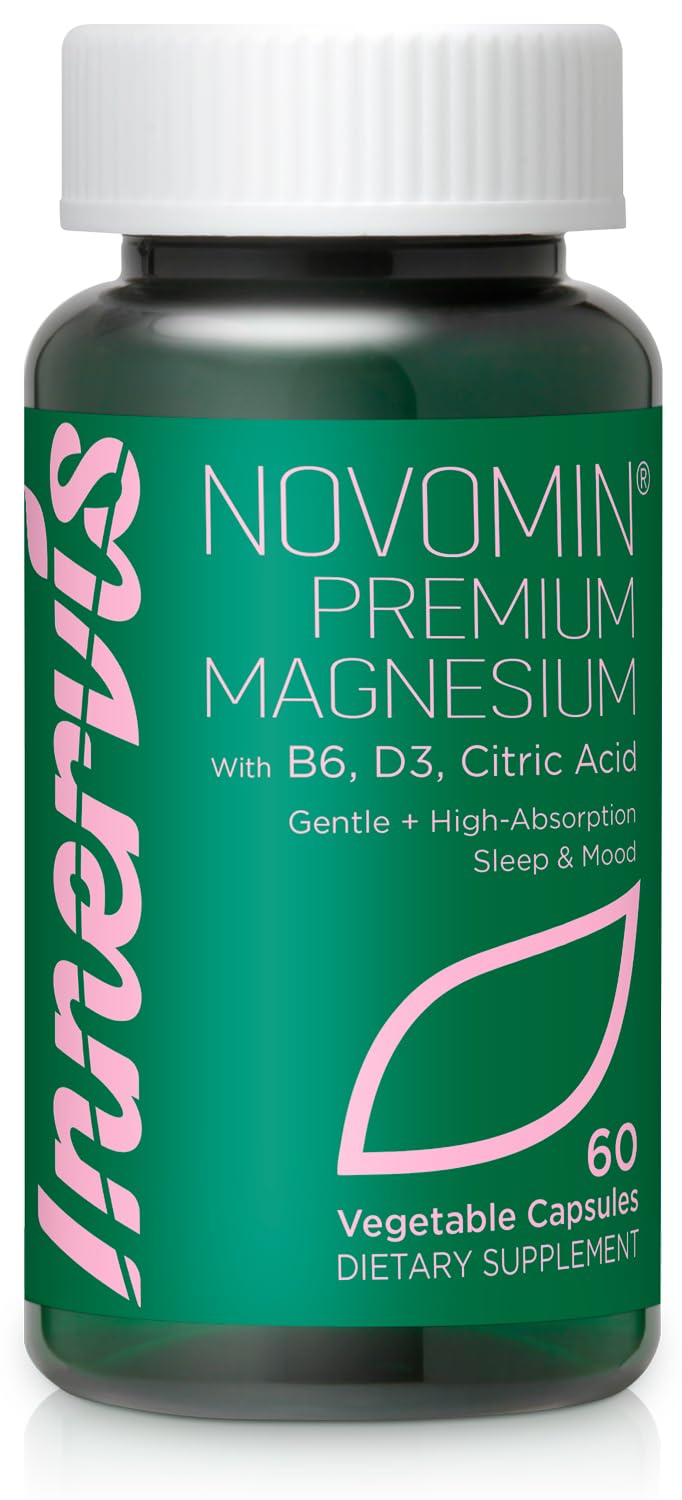 INNERVISNUTRITION Magnesio glicinato premium: botella visible para relajación diaria y balance