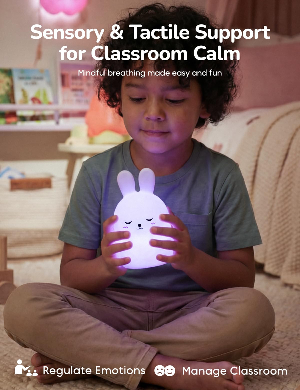 InnoCity Breathing Pal Bonnie, operación con un único botón para facilidad de uso.
