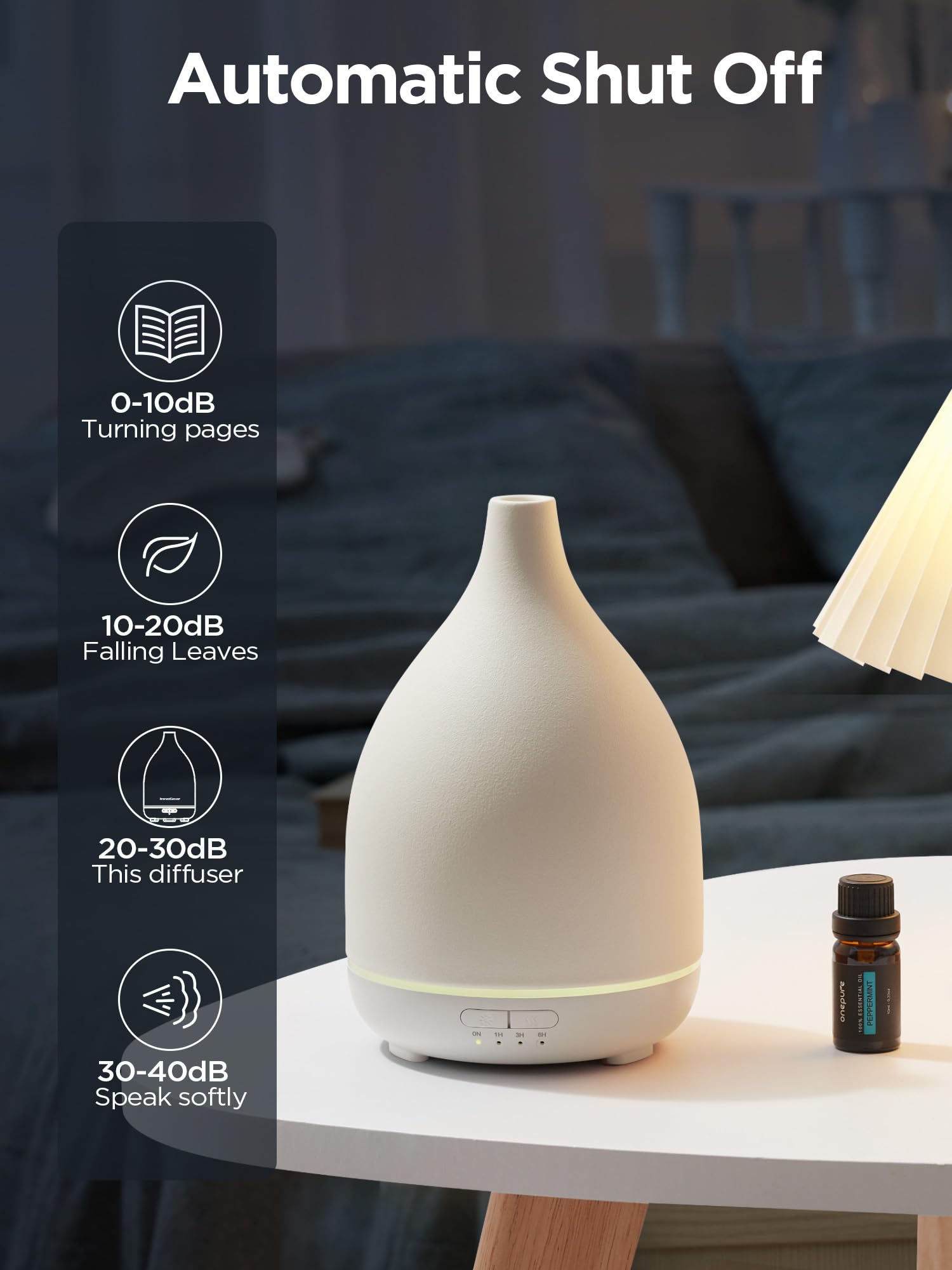 InnoGear difusor cerámico 300ML, apagado automático para seguridad y tranquilidad