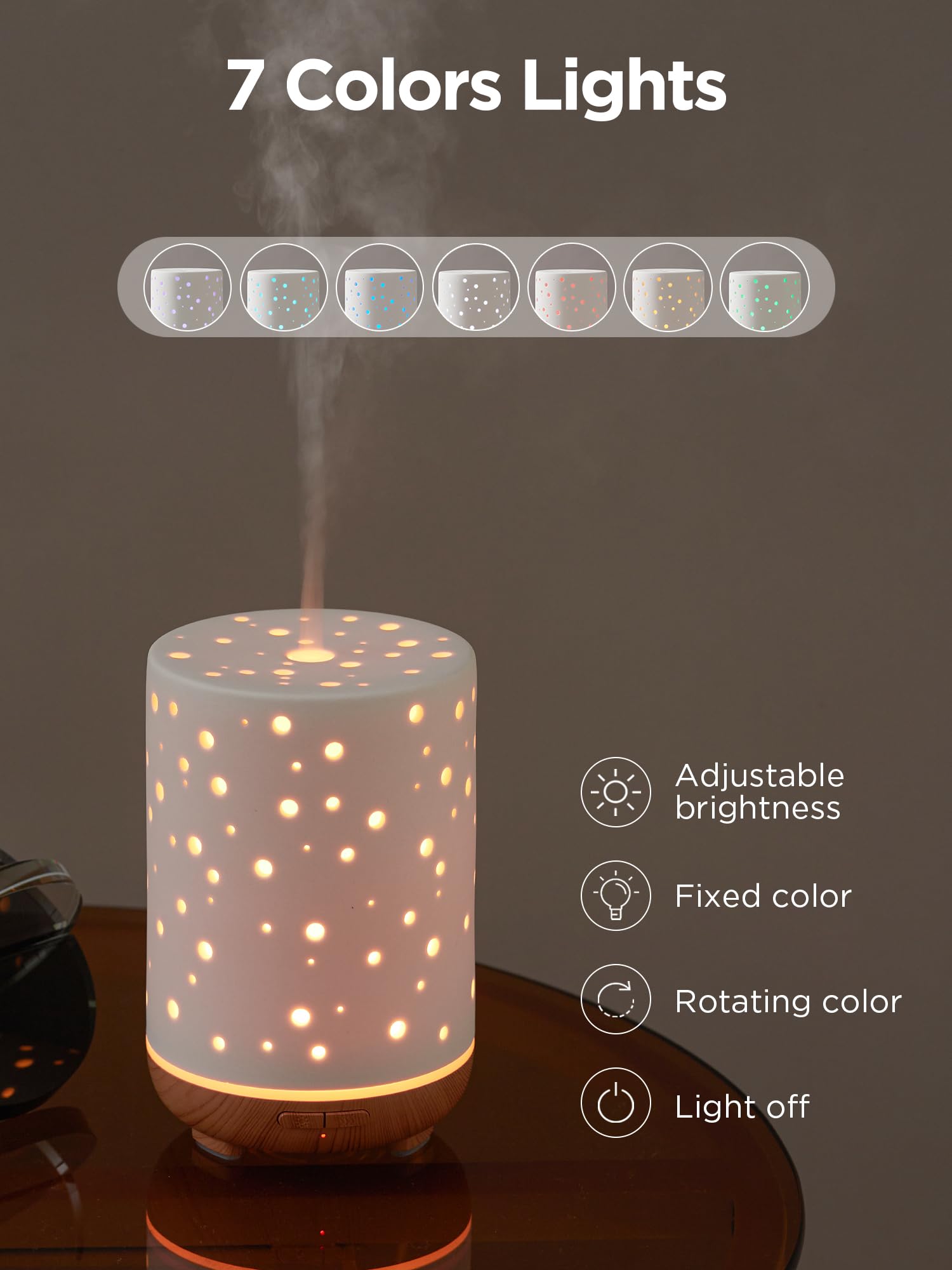 InnoGear difusor con cubierta ceramica y grabados circulares, toque decorativo
