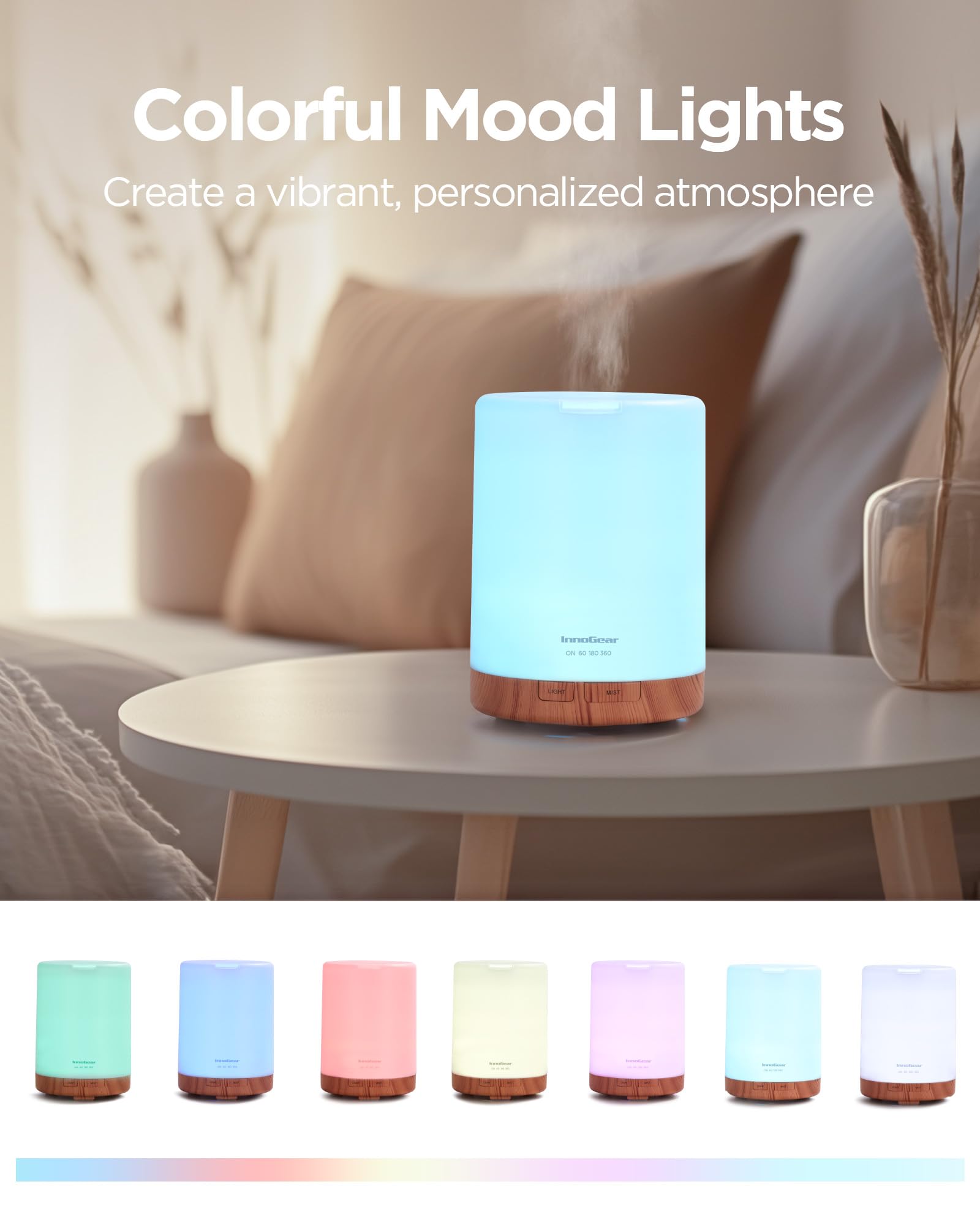 Difusor InnoGear luz ambiental con 7 colores LED