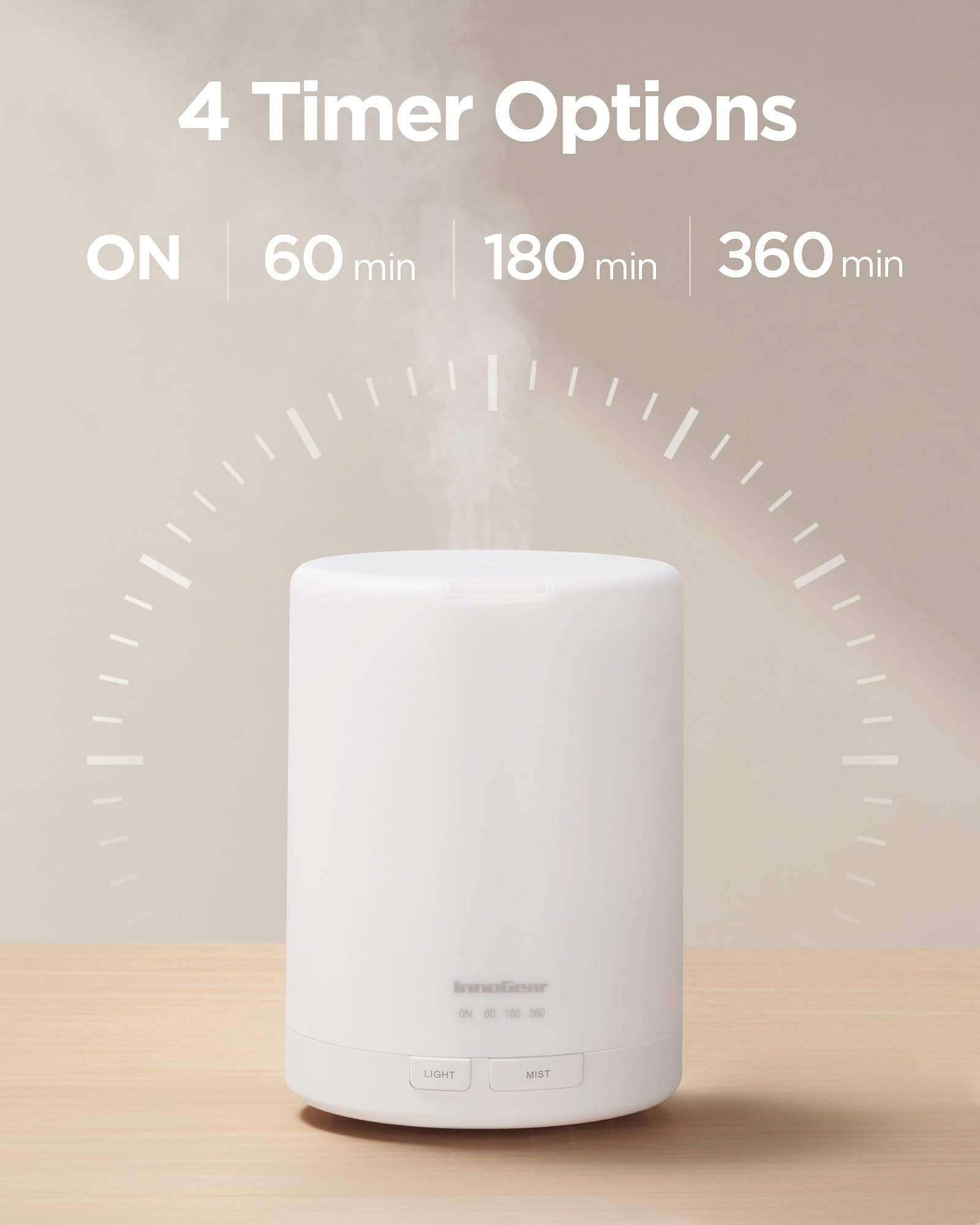 InnoGear difusor con temporizador para adaptar el aroma a tu rutina.