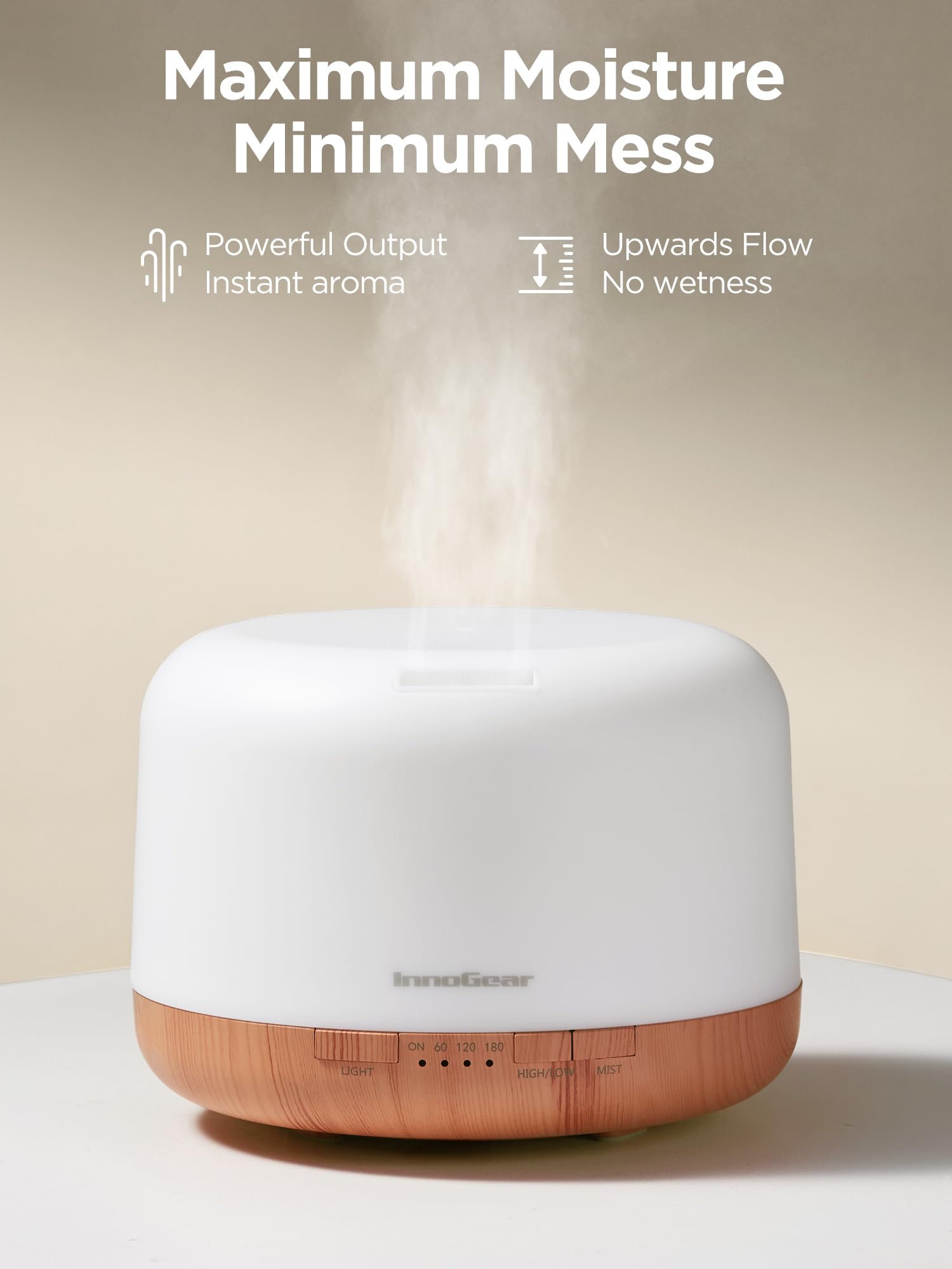 Flujo de niebla ascendente potente para humidificar el aire