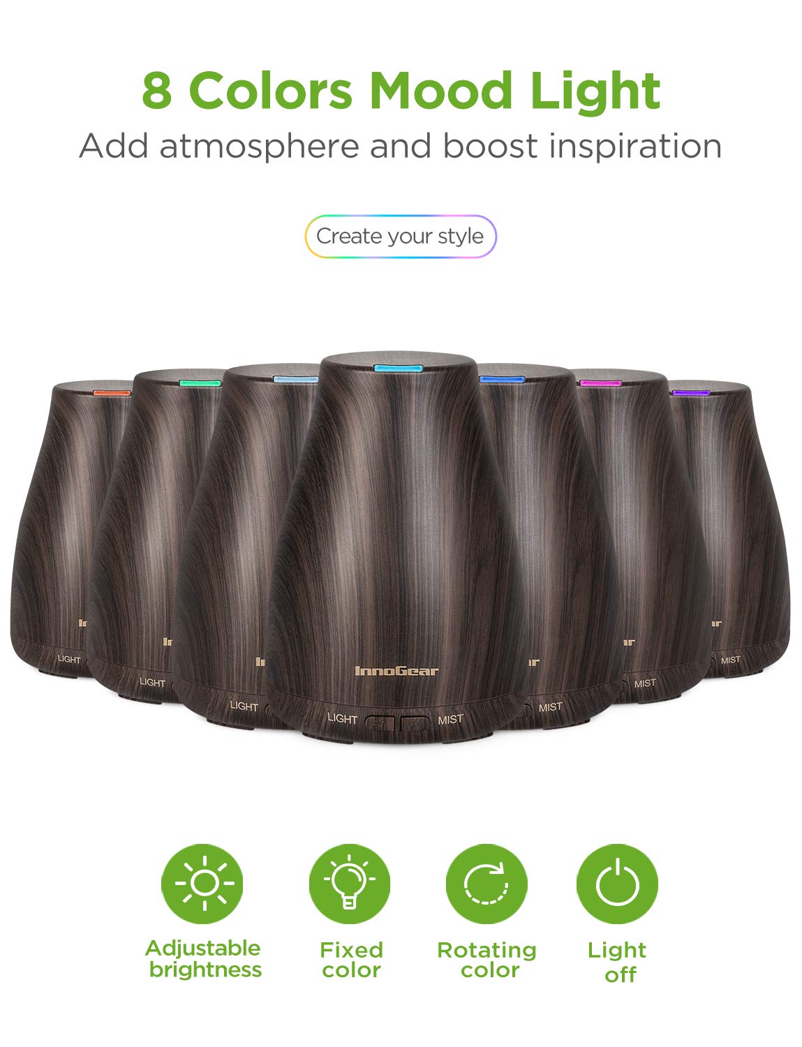 InnoGear set de aceites esenciales seis aromas para bienestar diario.