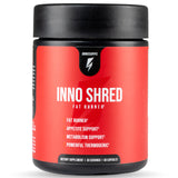 InnoShred de InnoSupps, botella frontal, energía sostenida para el día.