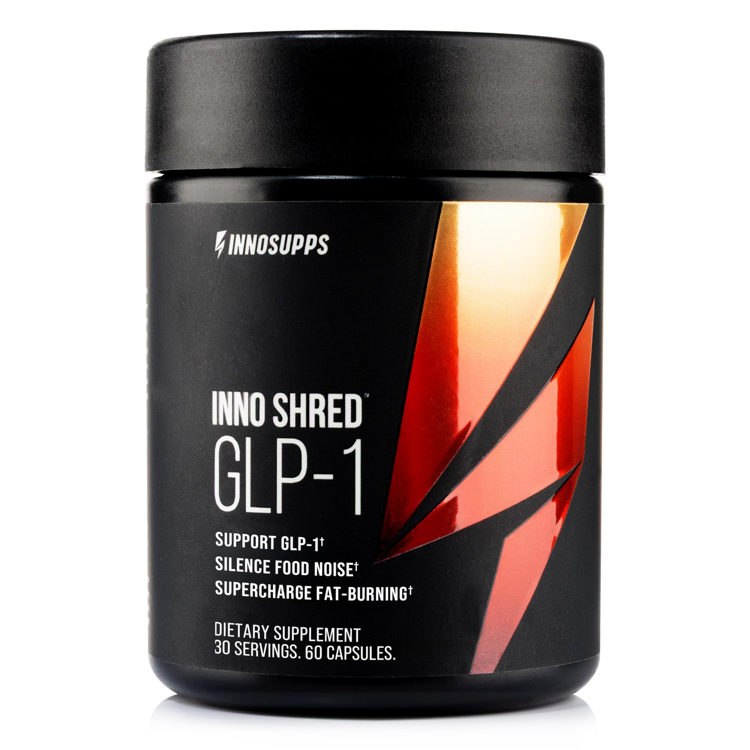 Inno Shred GLP-1: botella de cápsulas, apoyo natural a la regulación del apetito y energía.
