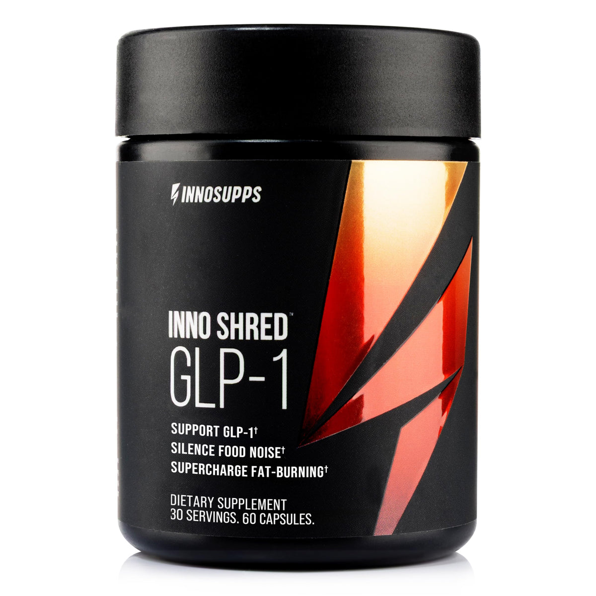 Inno Shred GLP-1: botella de cápsulas, apoyo natural a la regulación del apetito y energía.