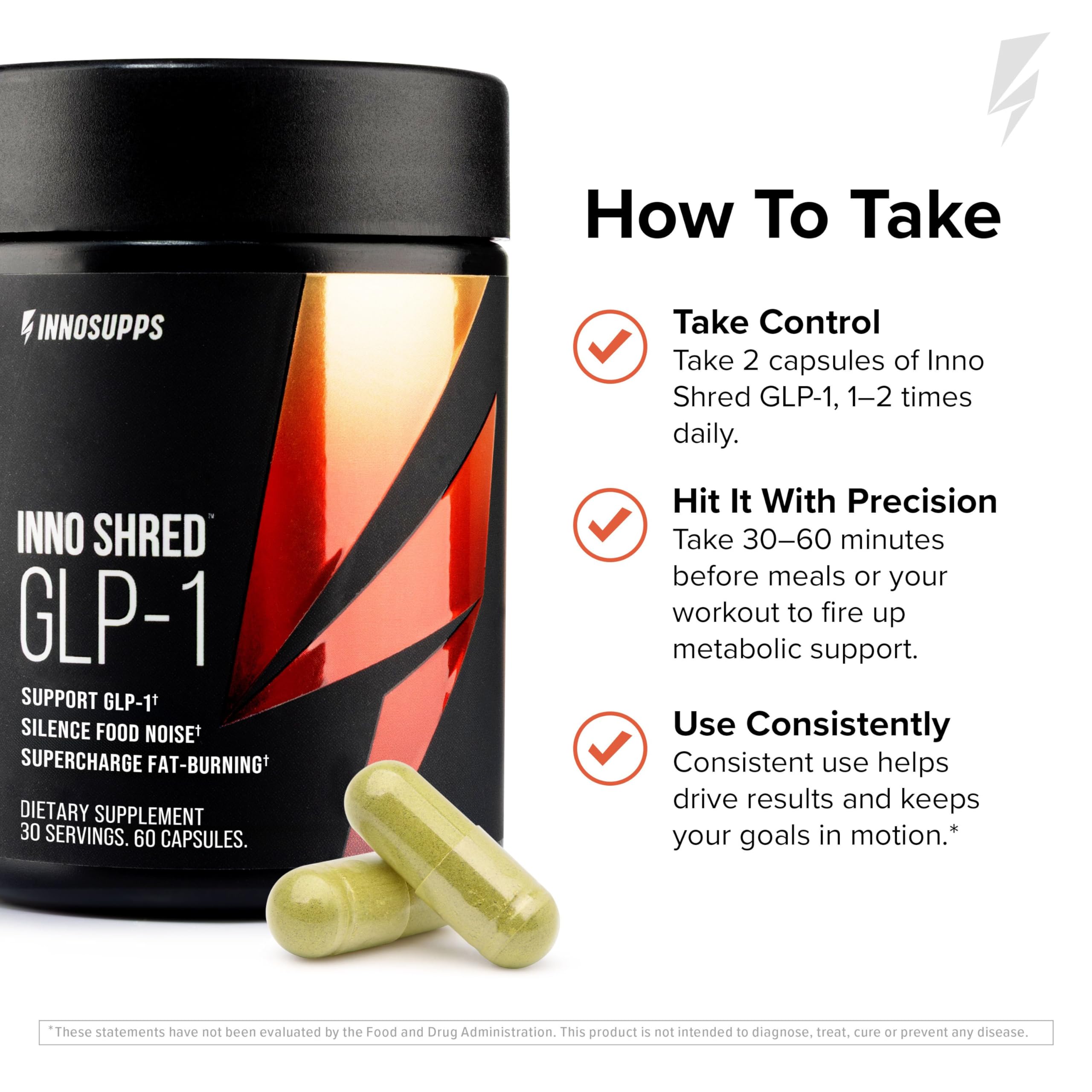 Inno Shred GLP-1: toma con vaso, ritual diario para energía sostenida.