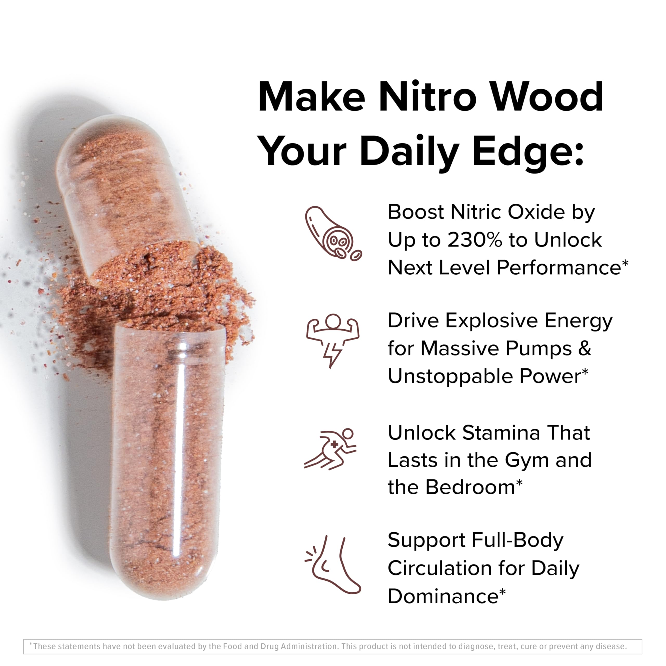 InnoSupps Nitro Wood, cápsulas vegetarianas, opción natural para apoyar tu rutina diaria.