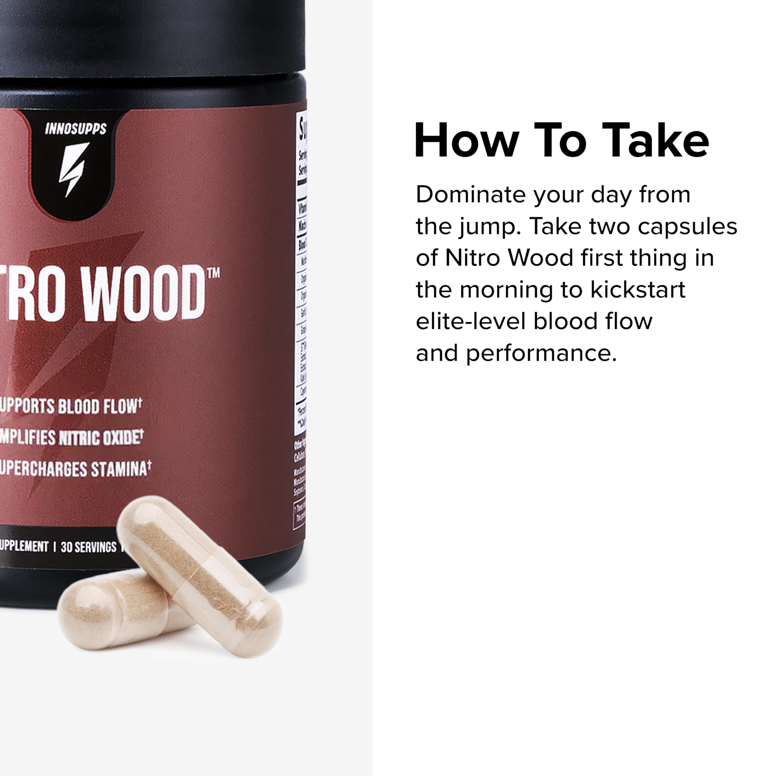 InnoSupps Nitro Wood, información nutricional, guía rápida para un plan de suplementación.