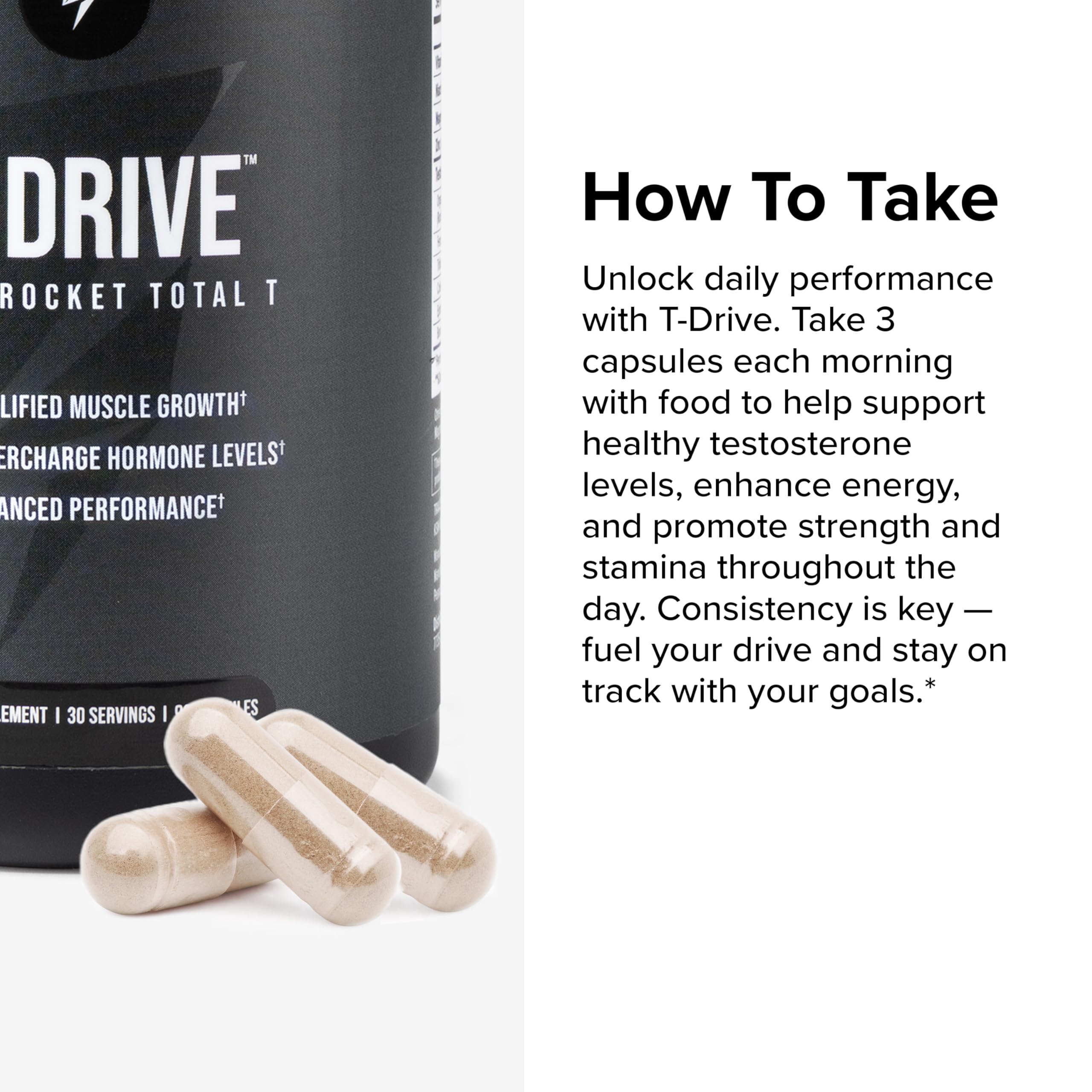InnoSupps T-Drive: ashwagandha ingrediente clave para apoyo general.