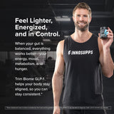 InnoSupps Trim Biome GLP-1: cápsulas con ingredientes clave para la salud intestinal.