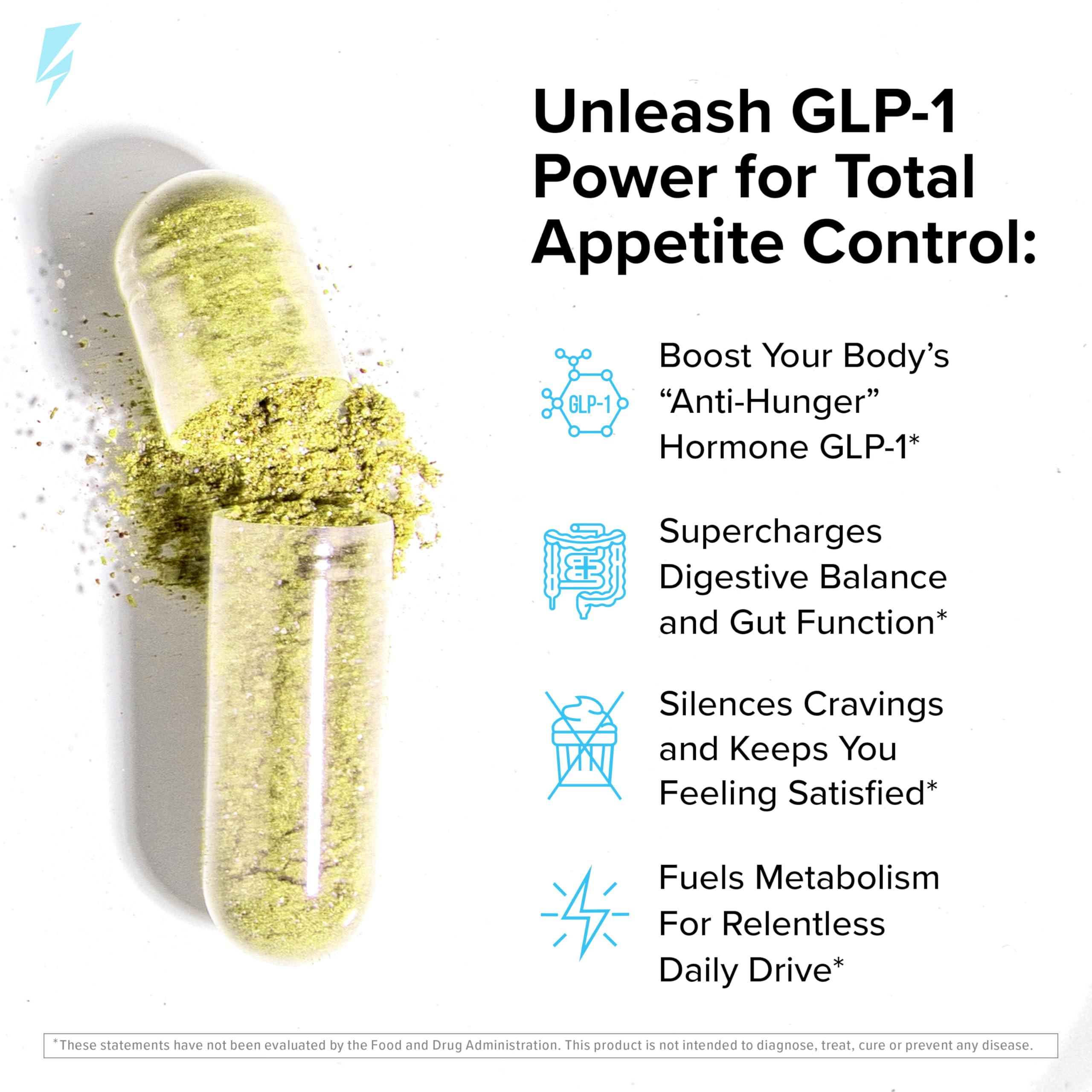 InnoSupps Trim Biome GLP-1: cápsulas para apoyo al apetito post comida.