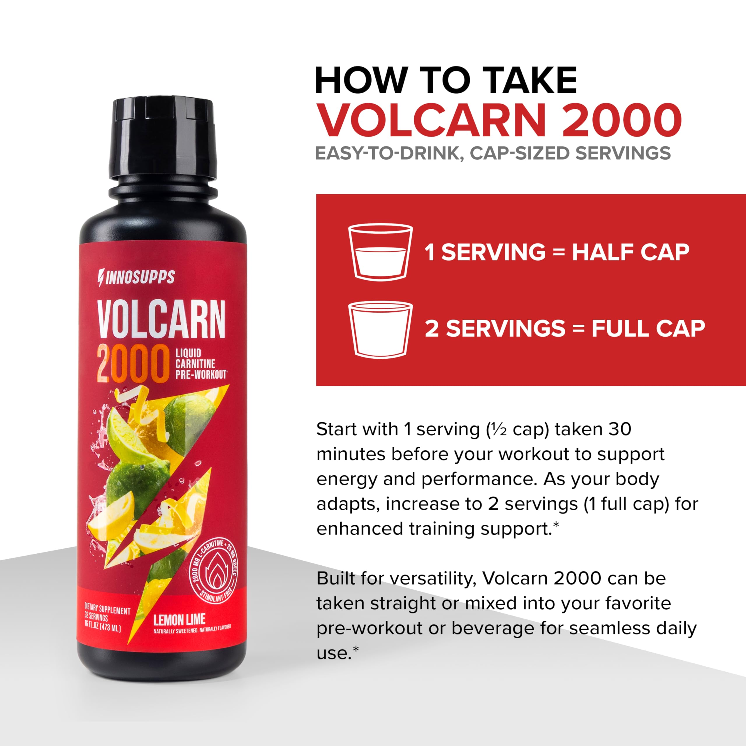 Volcarn 2000 sin cafeína ofrece energía constante