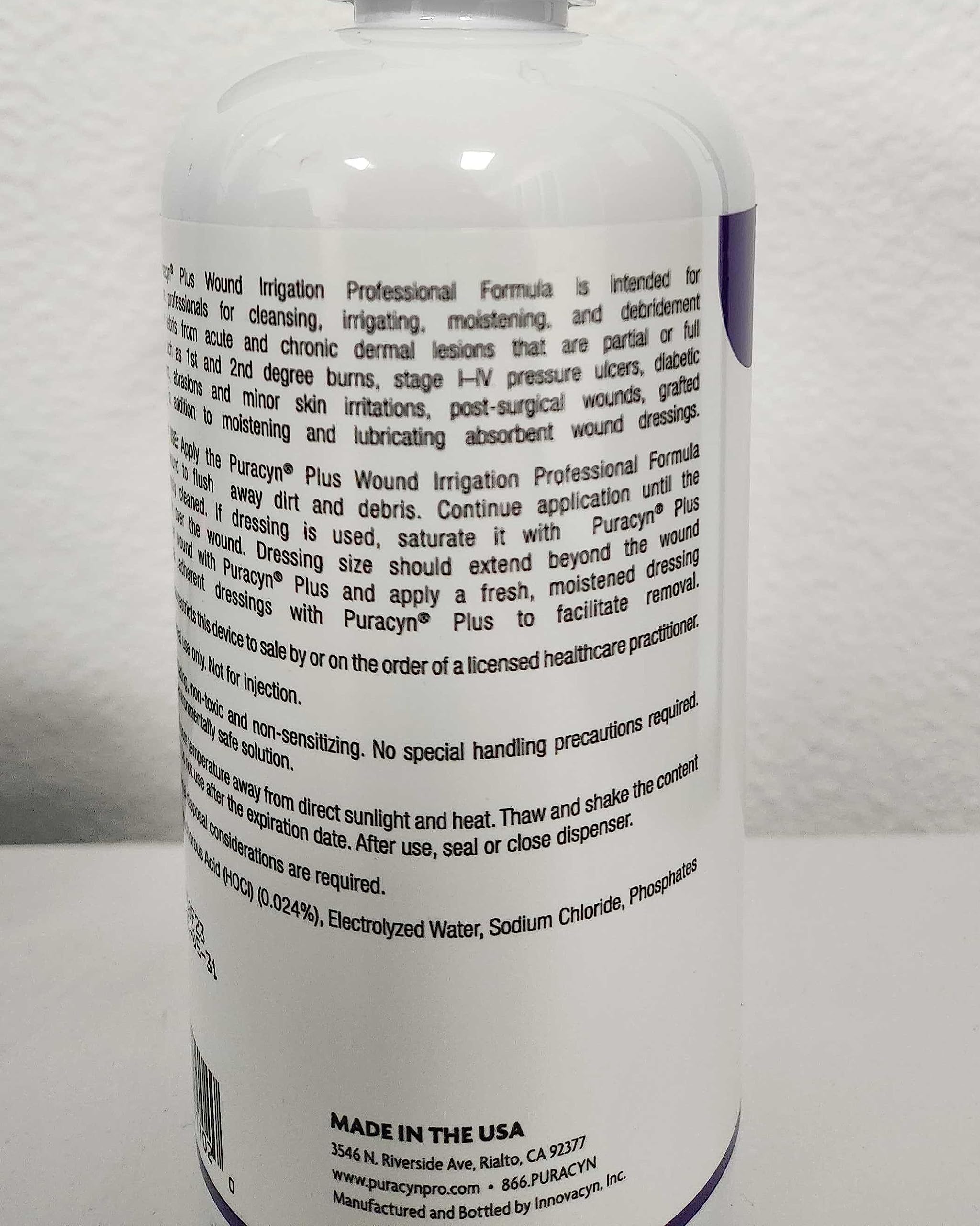 Presentación con bomba de Innovacyn Puracyn Plus, tamaño 8oz para limpieza suave.