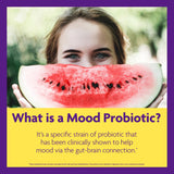 InnovixLabs Mood Probiotic: etiqueta del envase con información clínica y calidad.