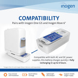 Batería extendida Inogen para G5/Rove6: energía para días activos sin recargas constantes.