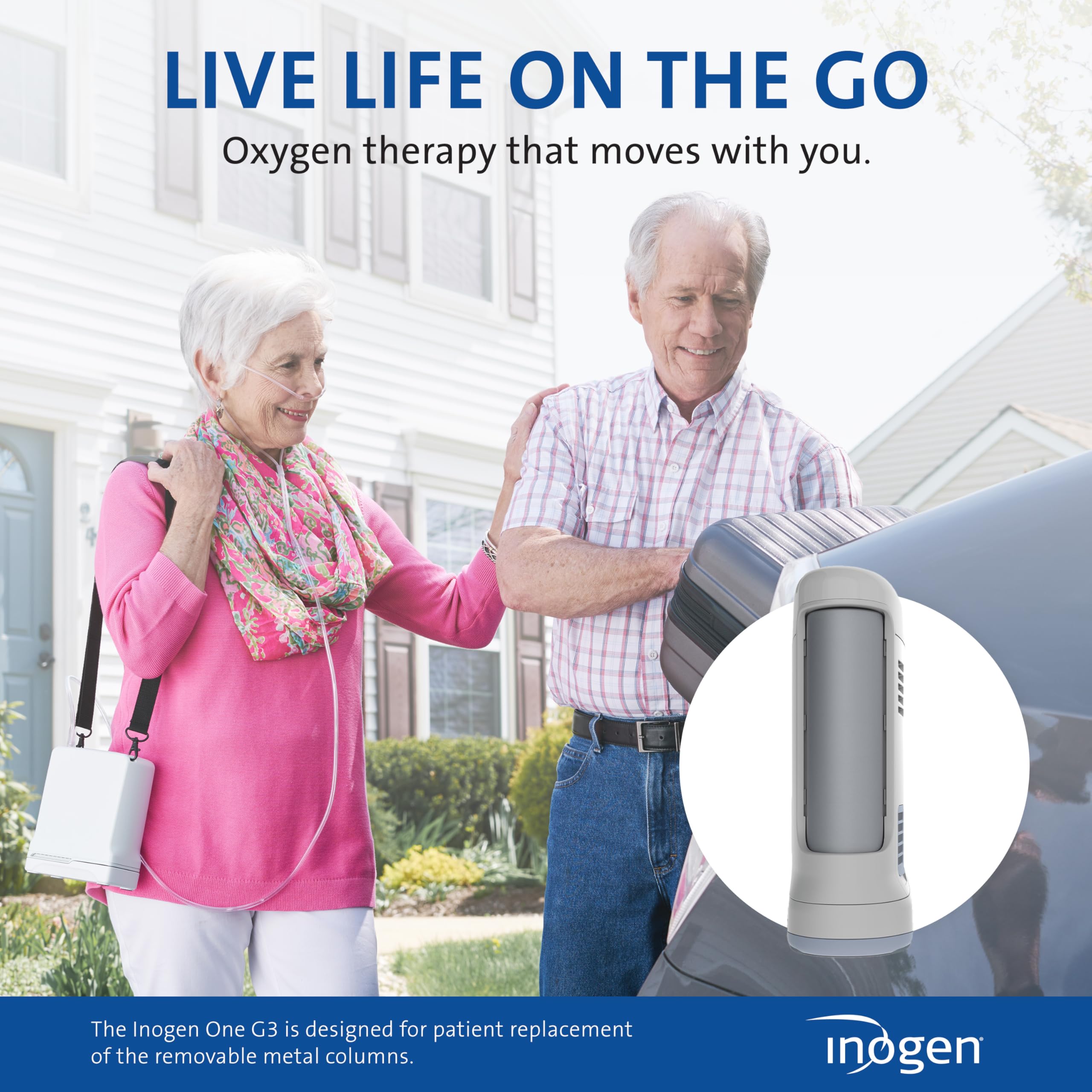 Inogen One G3: alarma de reemplazo para planificar el mantenimiento.