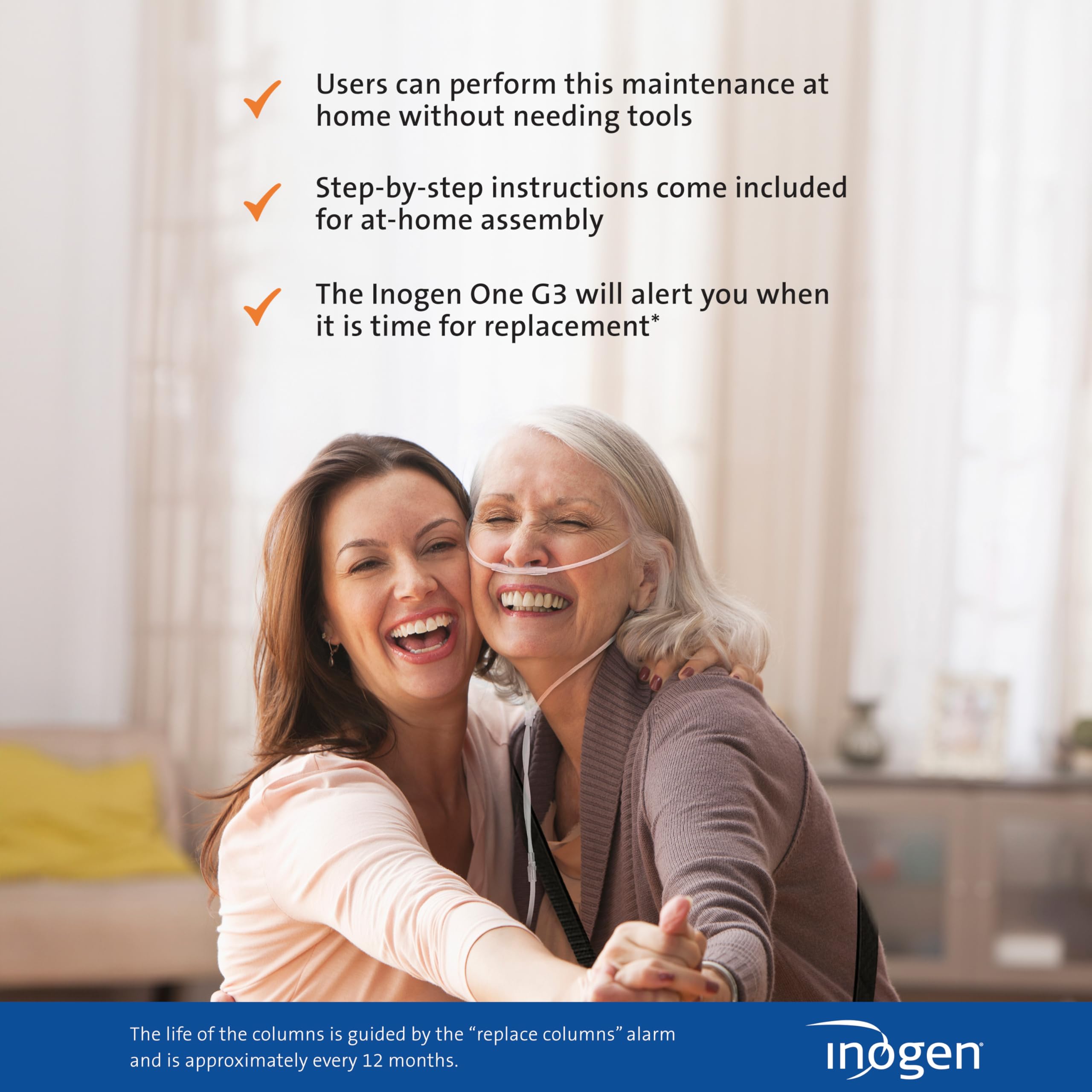 Inogen One G3: compatible con sistemas G3 para flujo 1 a 5.