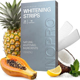 InoPro tiras de blanqueamiento natural para dientes, uso diario suave.
