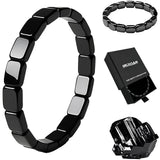 Pulsera INROAN de hematita para hombre, cuentas redondeadas y textura natural.