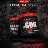 Insane Labz I am God, porciones 25 para plan de entrenamiento prolongado.