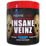 Insane Veinz, botella azul, para mayor vascularidad durante el entrenamiento.