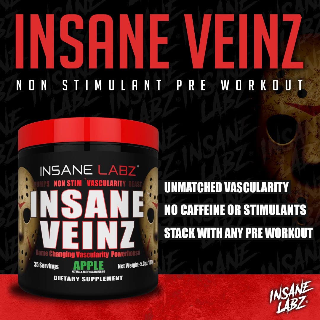 Envase de Insane Veinz con 35 porciones para sesiones consistentes.