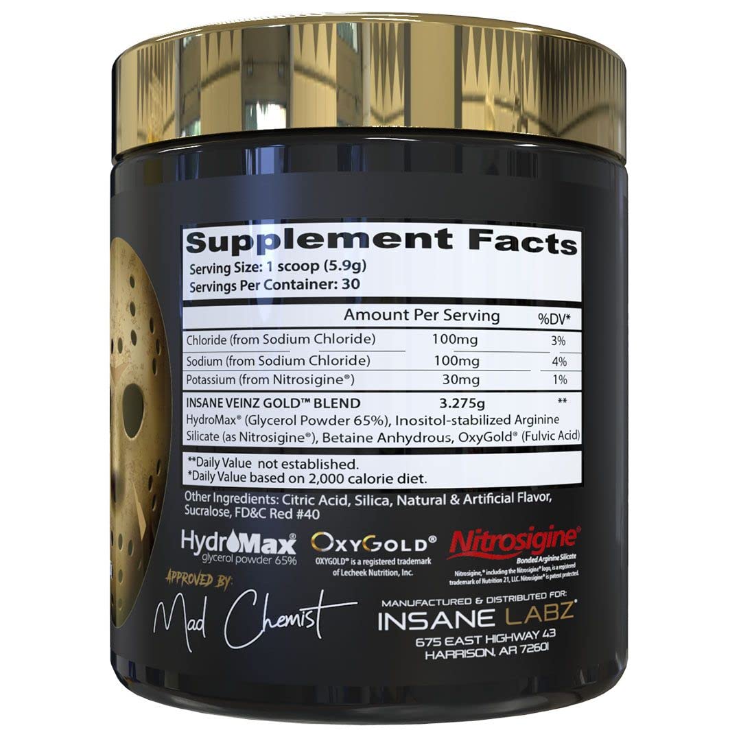Insane Labz Insane Veinz Gold cucharilla-medida para dosificar con precisión en sesiones.