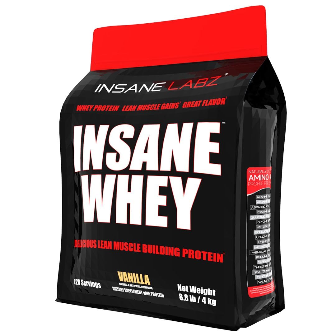 Insane Labz Insane Whey: botella derramando, apoyo muscular tras entrenamiento