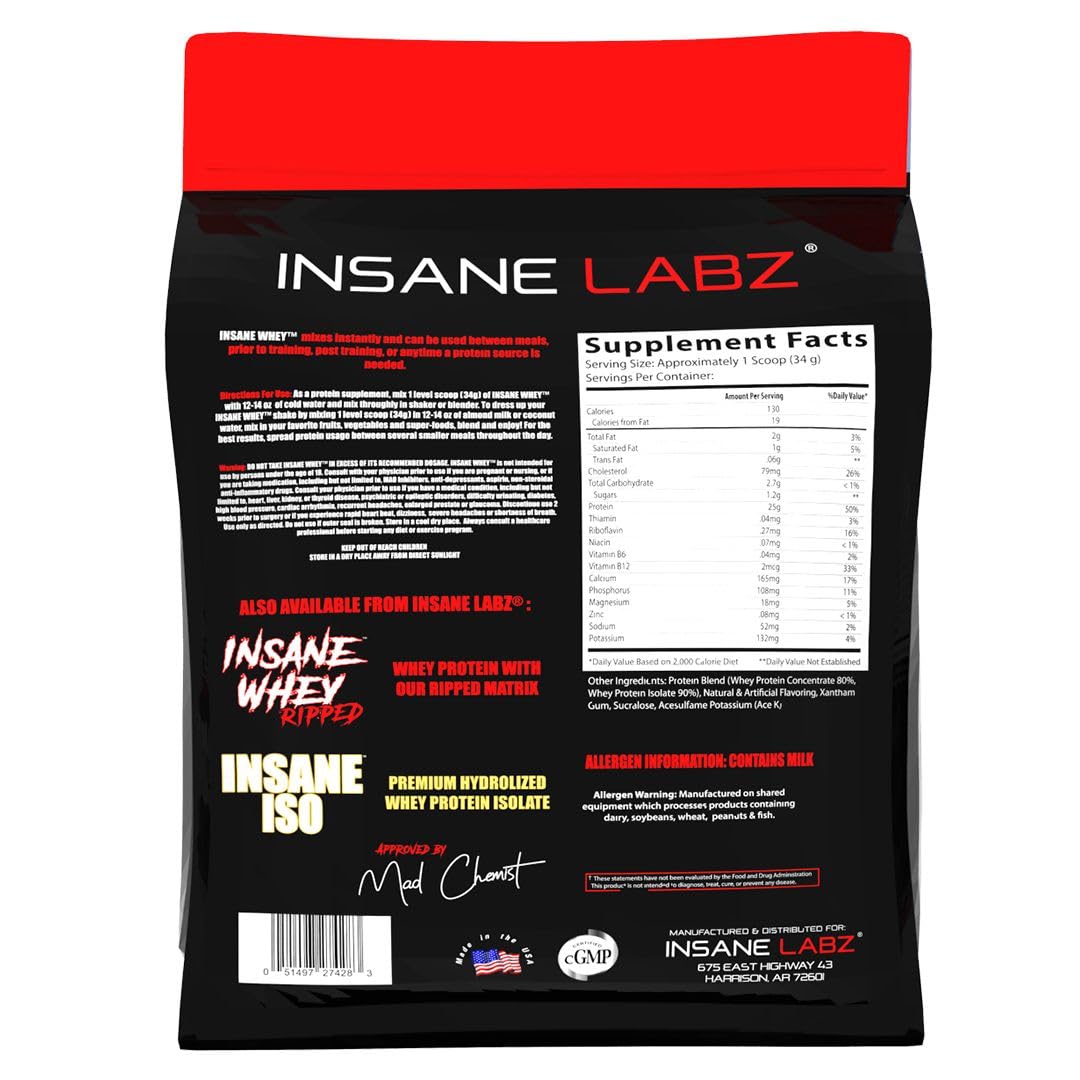 Insane Labz Insane Whey: etiqueta nutricional, carbohidratos adecuados para la dieta