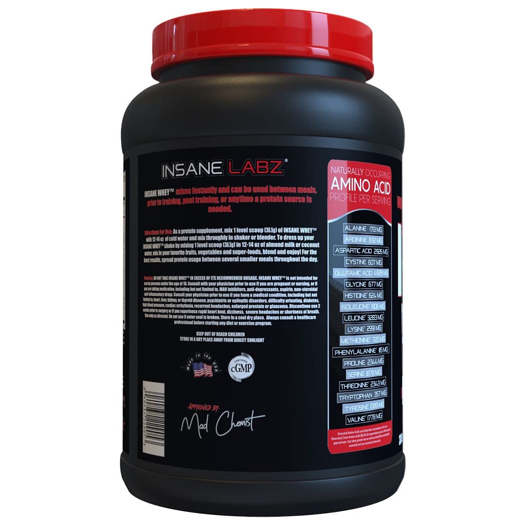 Insane Labz Insane Whey, sabor chocolate para post-entrenamiento agradable.