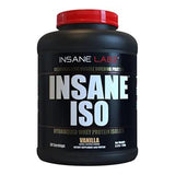 Proteína ISO de Insane Labz, batido sabor vainilla, opción rápida tras entrenar.