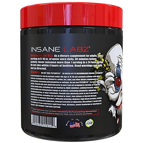 Insane Labz Psychotic muestra beta-alanina para mayor resistencia durante series intensas.