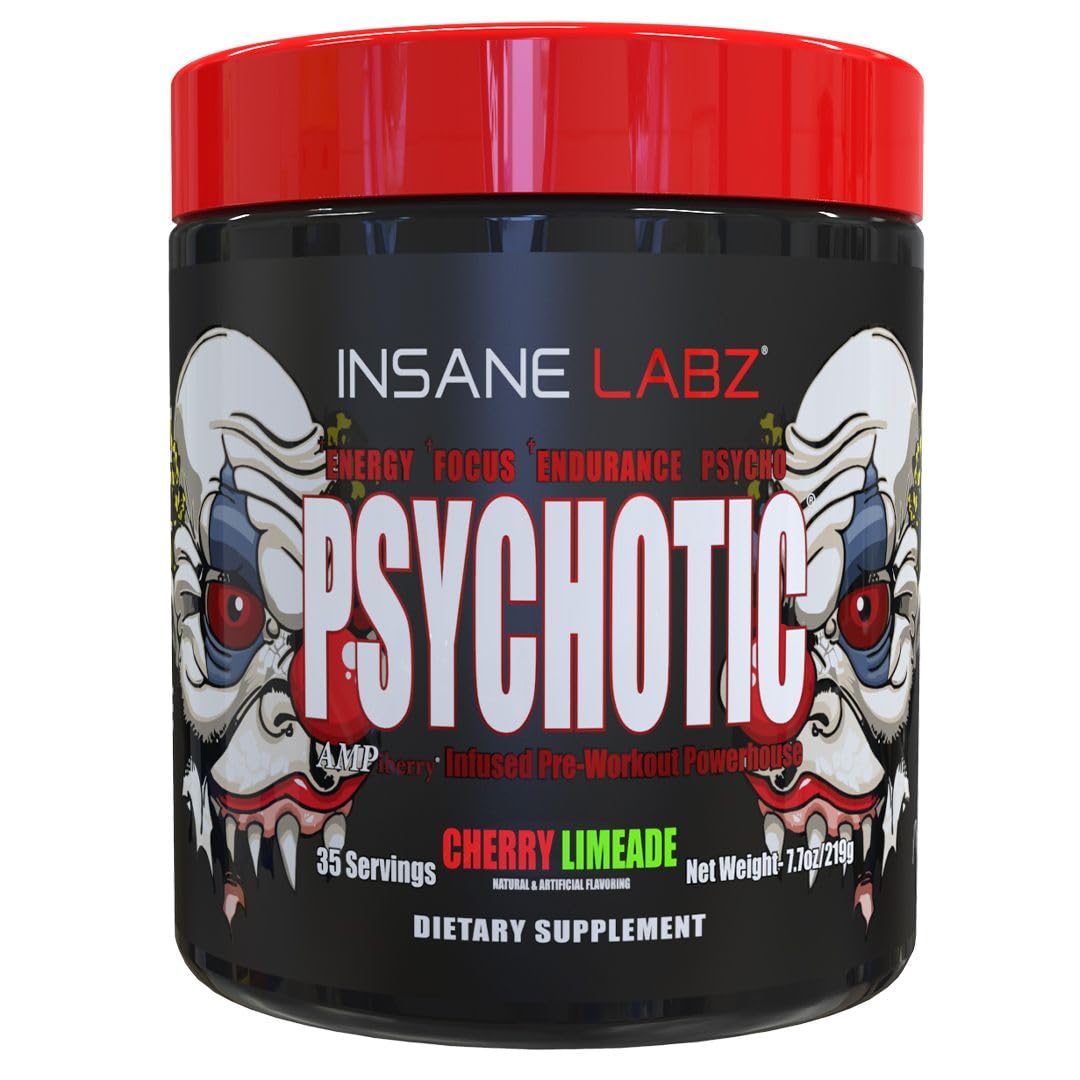 Insane Labz Psicotico envase muestra branding y promueve energía para entrenar