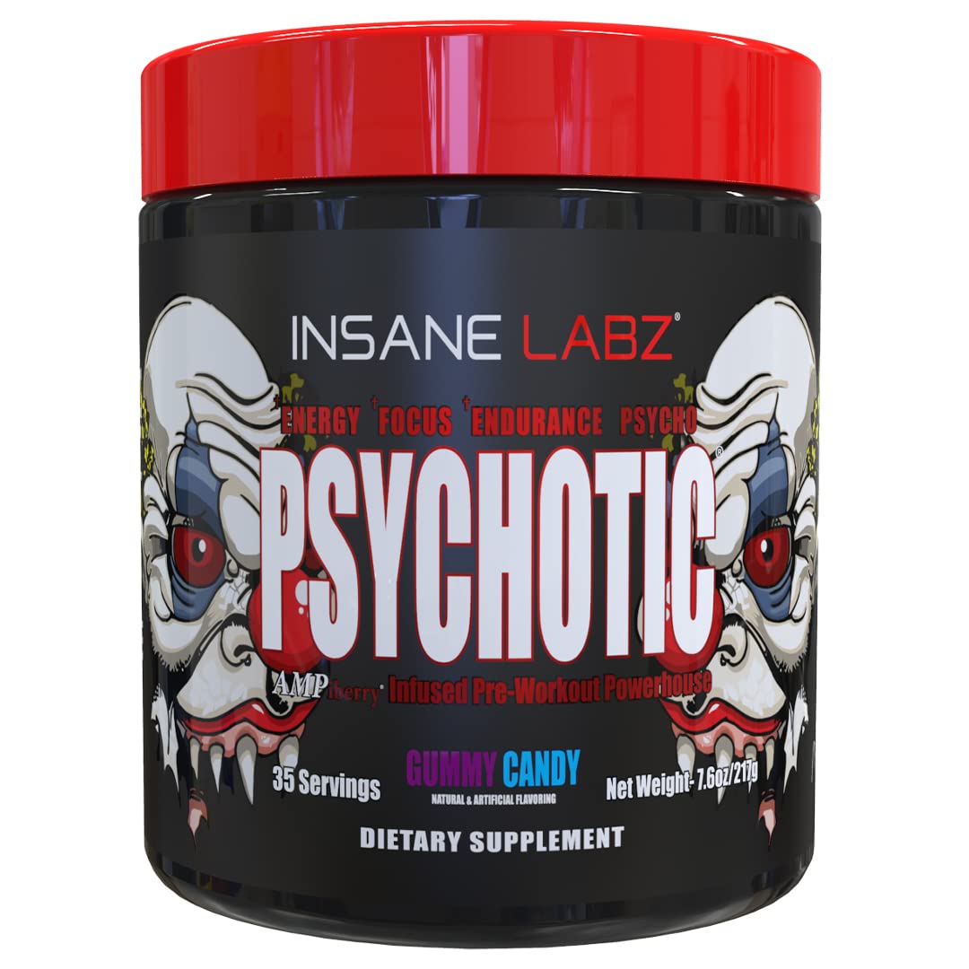 Insane Labz Psychotic, lata energizante para entrenar con energía sostenida.
