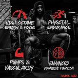 Insane Labz Psychotic Gold: citrulina, beta-alanina y agmatina para apoyo al entrenamiento.